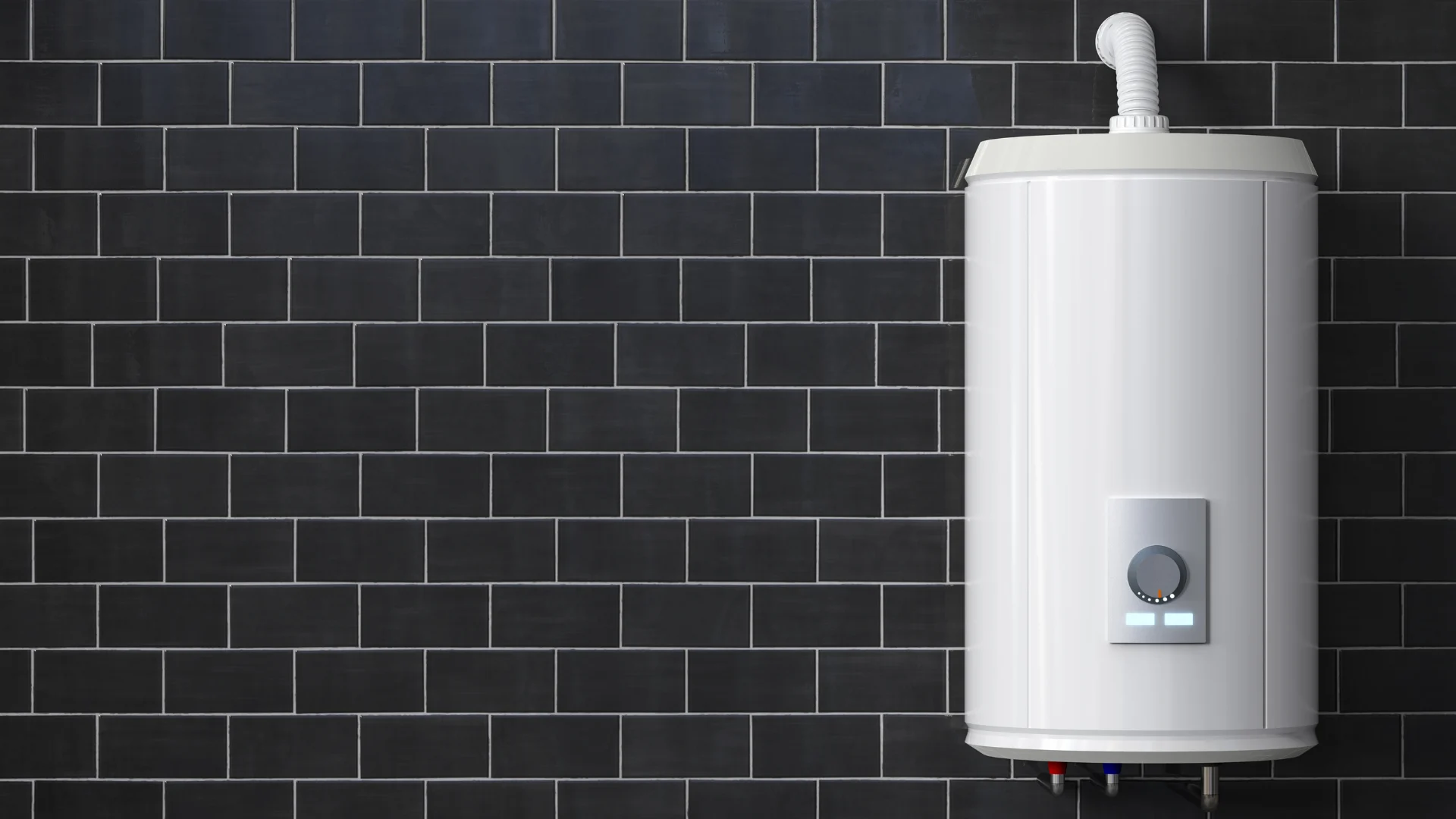 Wall-mounted home boiler above heating connections