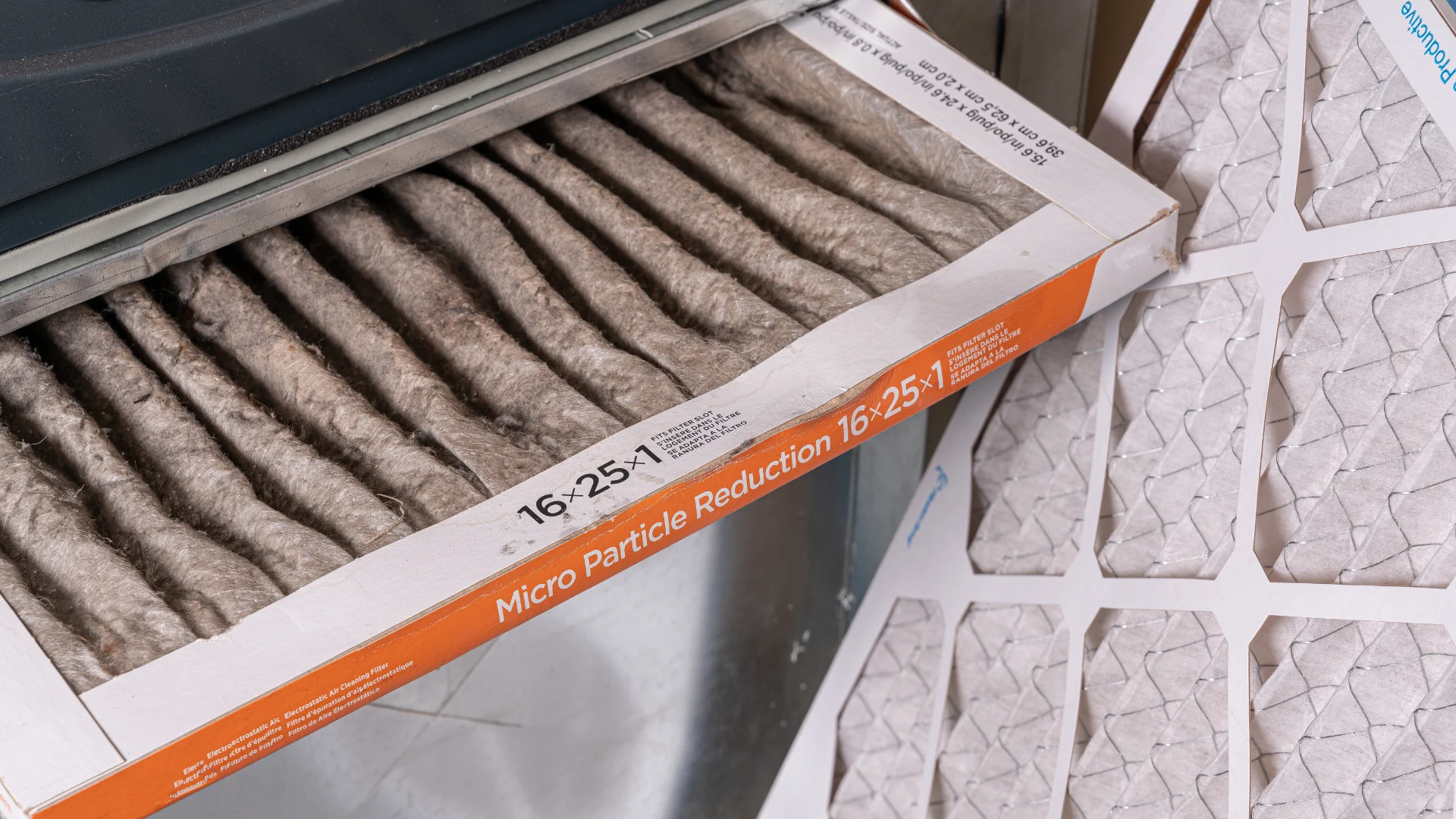 Dust collected on a furnace air filter